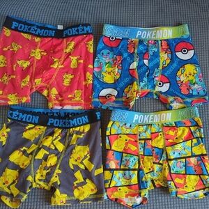 Pokemon Kids Boxer Briefs Set - Red, Blue, Gray, Yellow
